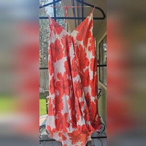 Victoria's Secret Red Floral Open-Back Dress